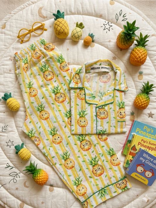 Pineapple Peekaboo Full Sleeves Nightsuit