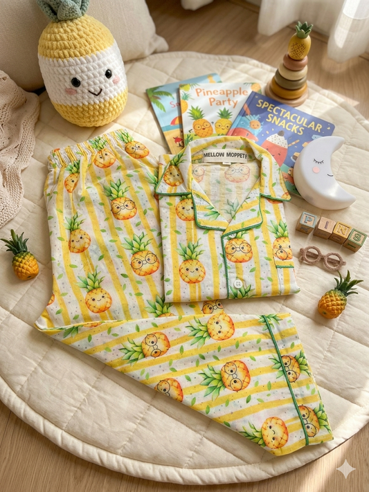 Pineapple Peekaboo Full Sleeves Nightsuit