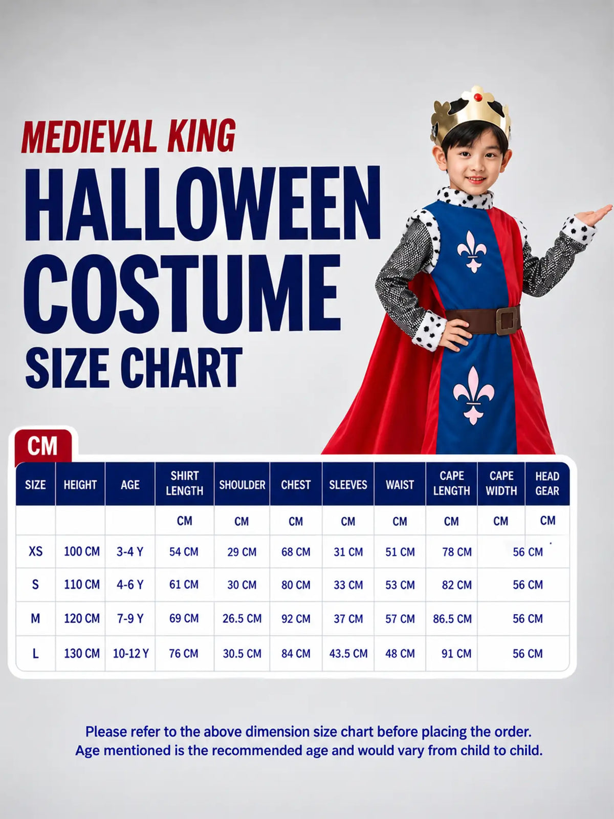Medieval King Costume kids' Halloween costume