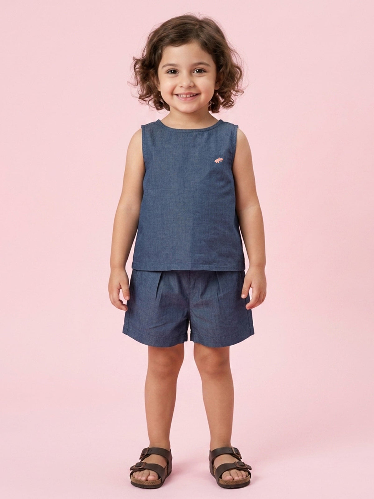 Peach brand coord set for girls blue summer fashion