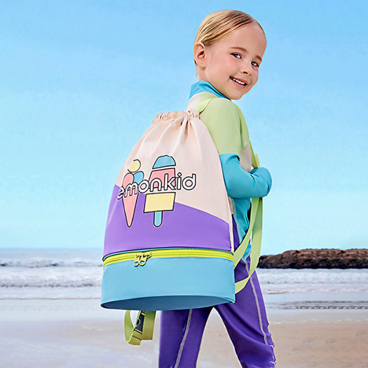 Beige Ice Cream Kids Waterproof Swimming Bag/ Beach Bag
