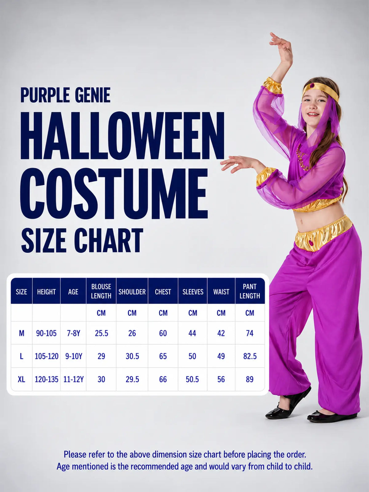 Purple Genie kids' Halloween costume