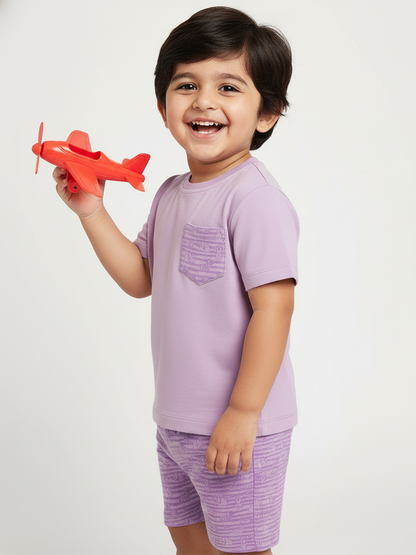 Animals in a Line Coord Set for Boys (Purple)