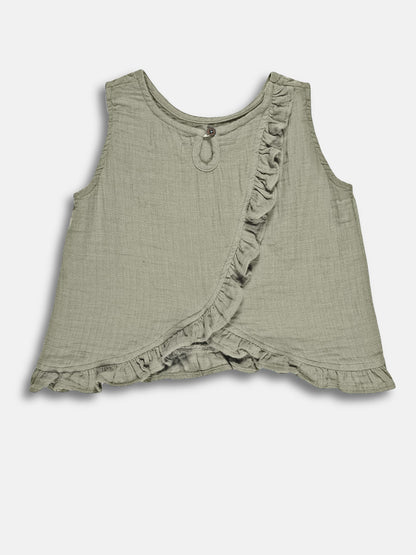 The Check This Out Coord Set for Girls (Olive Green)