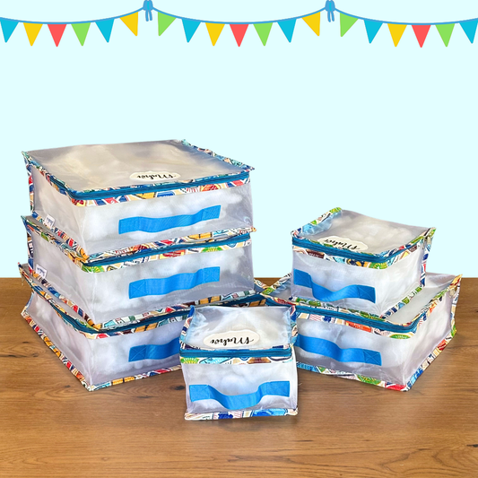 Set of clear storage bags