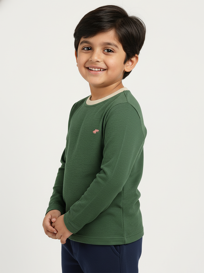 Green Mélange Mix Rib T-shirt
