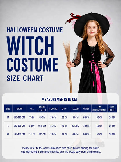 Black and Pink Witch kids' Halloween costume