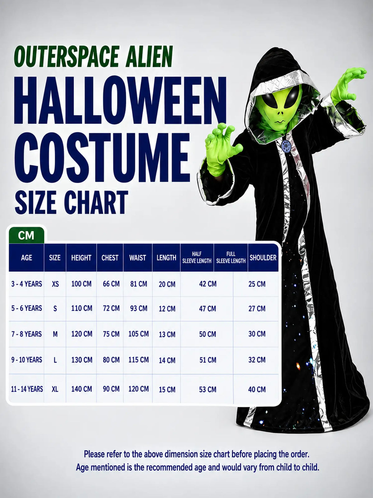 Outerspace Alien Costume kids' Halloween costume