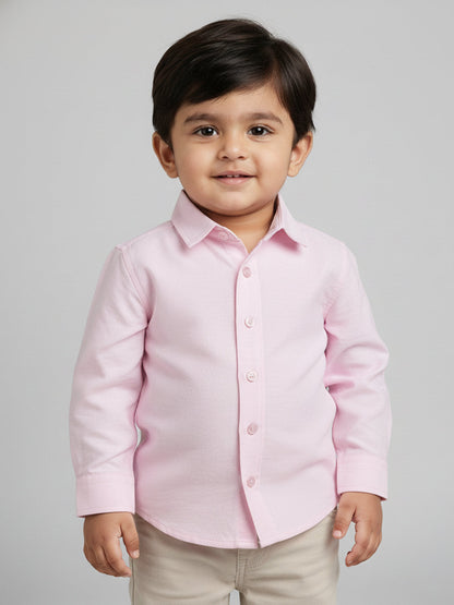 No Fuss Toddler Zip Shirt in Pink | Formal shirt with hidden zipper