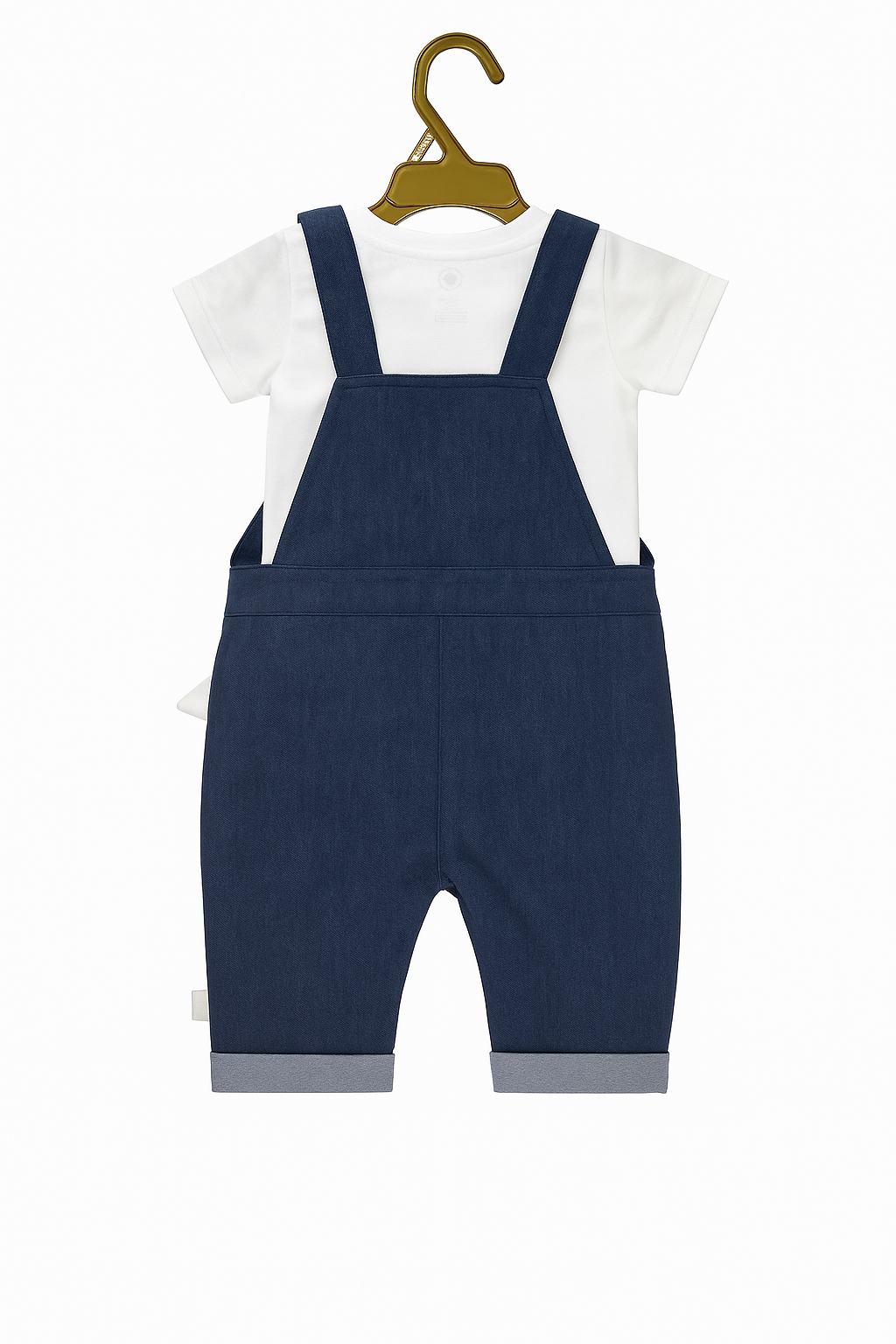 Bronto Buddy Organic Denim Shortall Dungaree & T-Shirt Set