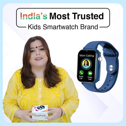 Sekyo Magic Pro Kids Smartwatch with Calling | Live & Accurate GPS Tracking, Video Call, SOS Alert, Route History, Pedometer & Games | 4G/5G SIM Support | Parent App & Habit Coach | Boys & Girls