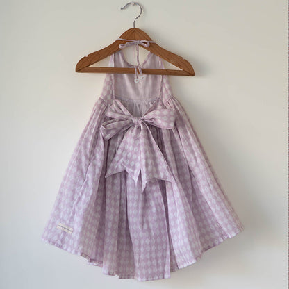 Bloom dress in lilac rhombus