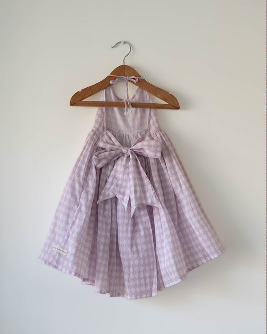 Bloom dress in lilac rhombus