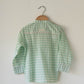 Barefoot boy shirt in sage green rhombus