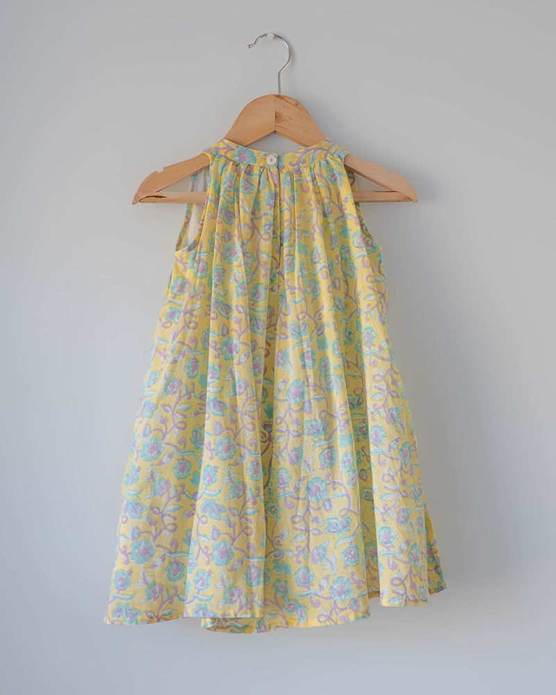Kin dress in lemon butterfly