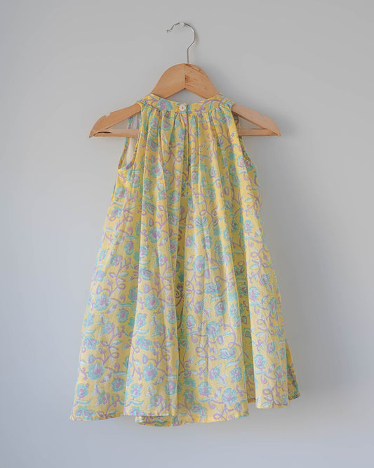 Kin dress in lemon butterfly