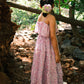 Fool's paradise dress in purple butterfly blockprint