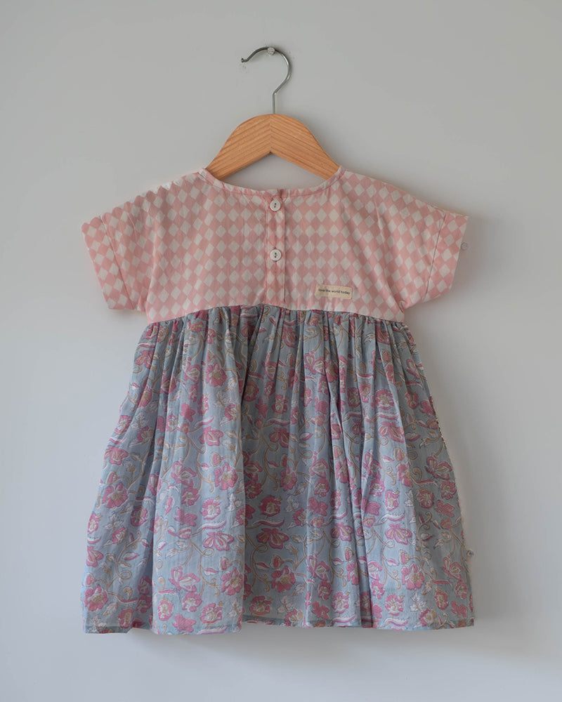 Tassel dress in sky blue butterfly