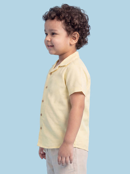 On Vacay Casual Resort Collared Shirt for Boys (Yellow)