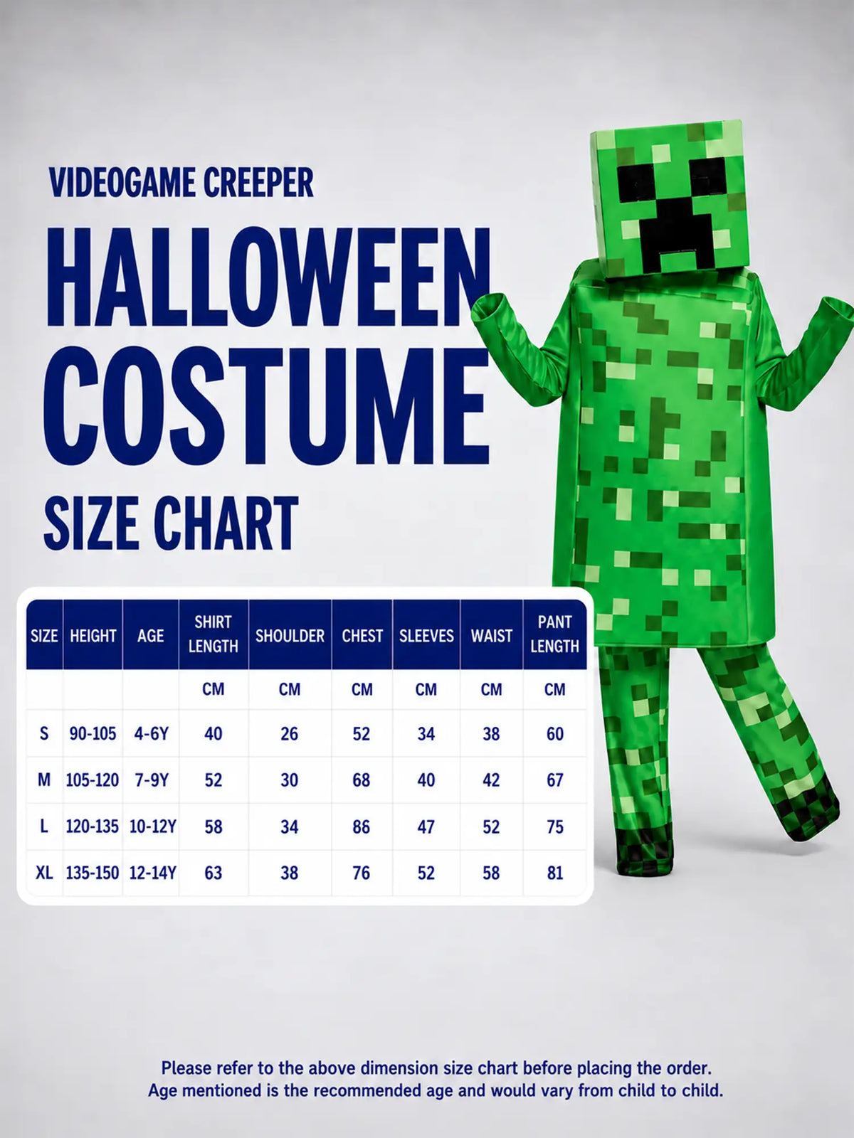 Videogame Creeper kids' Halloween costume