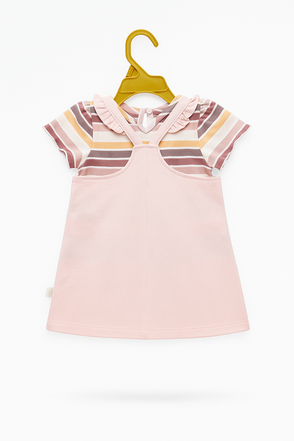Some Bunny Loves Me Organic Layered Pinafore Set