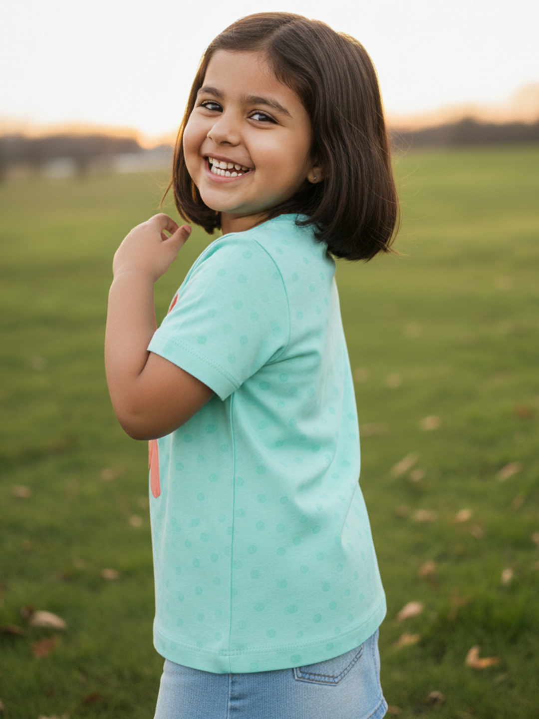 Puffy Peach The Hippo T-shirt in Blue For Girls
