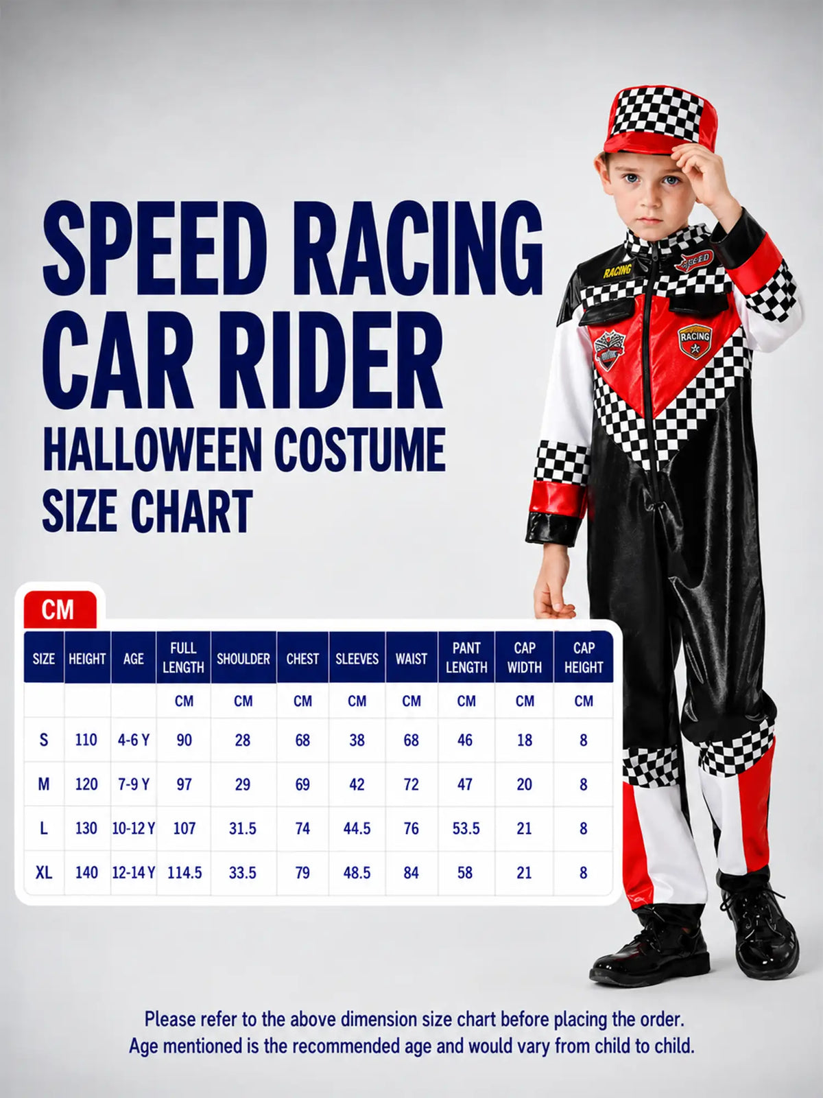 Speed Racing Car Rider Costume kids' Halloween costume
