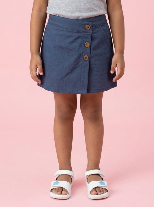 Play Free Denim Skort (Skirt + Shorts) in Blue