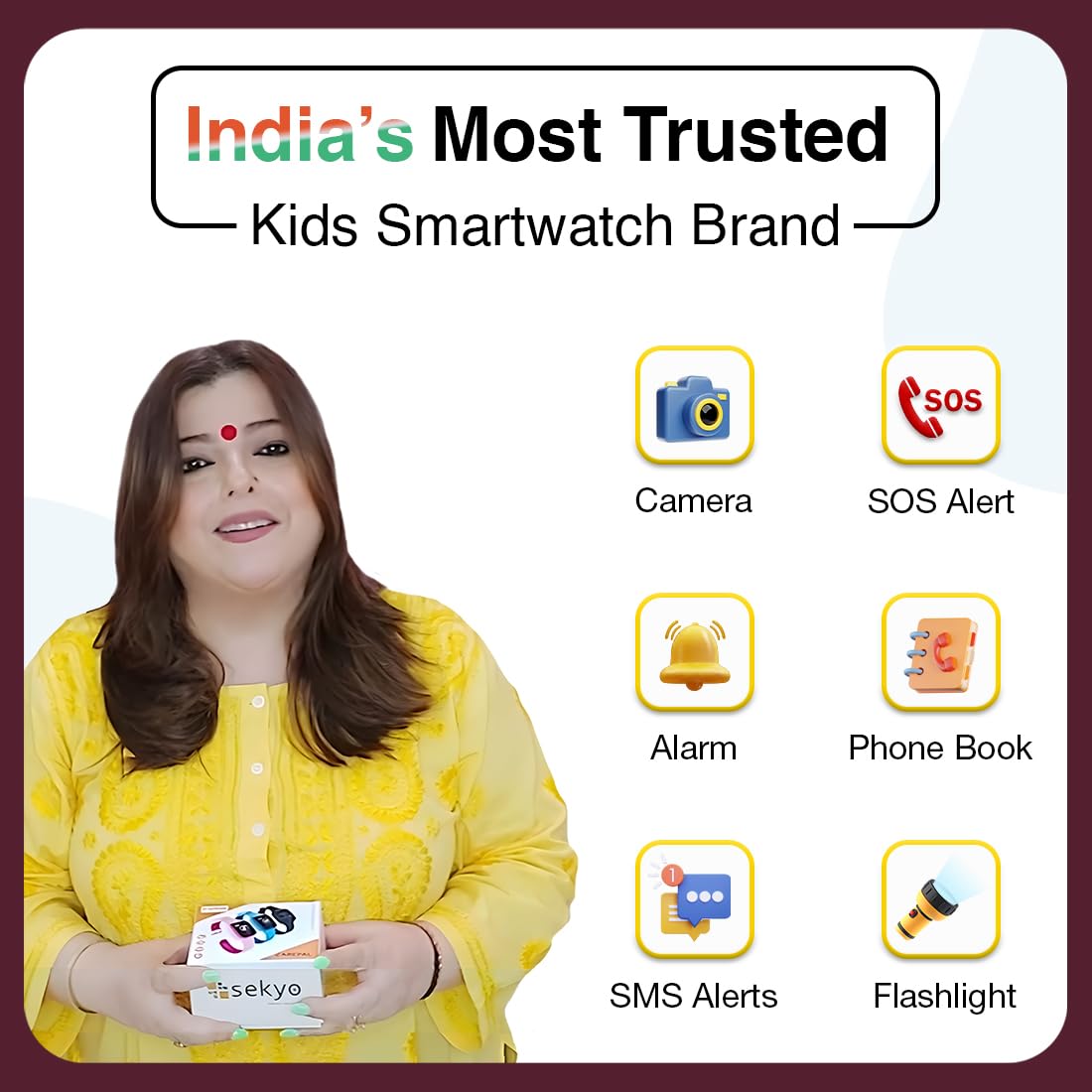 Sekyo S2 Pro Kids Smartwatch with Calling | GPS Location Tracking, SOS Alert, Camera, Safe Zone & Family Chat | 4G/5G SIM Support | App-Controlled | Long Battery Life