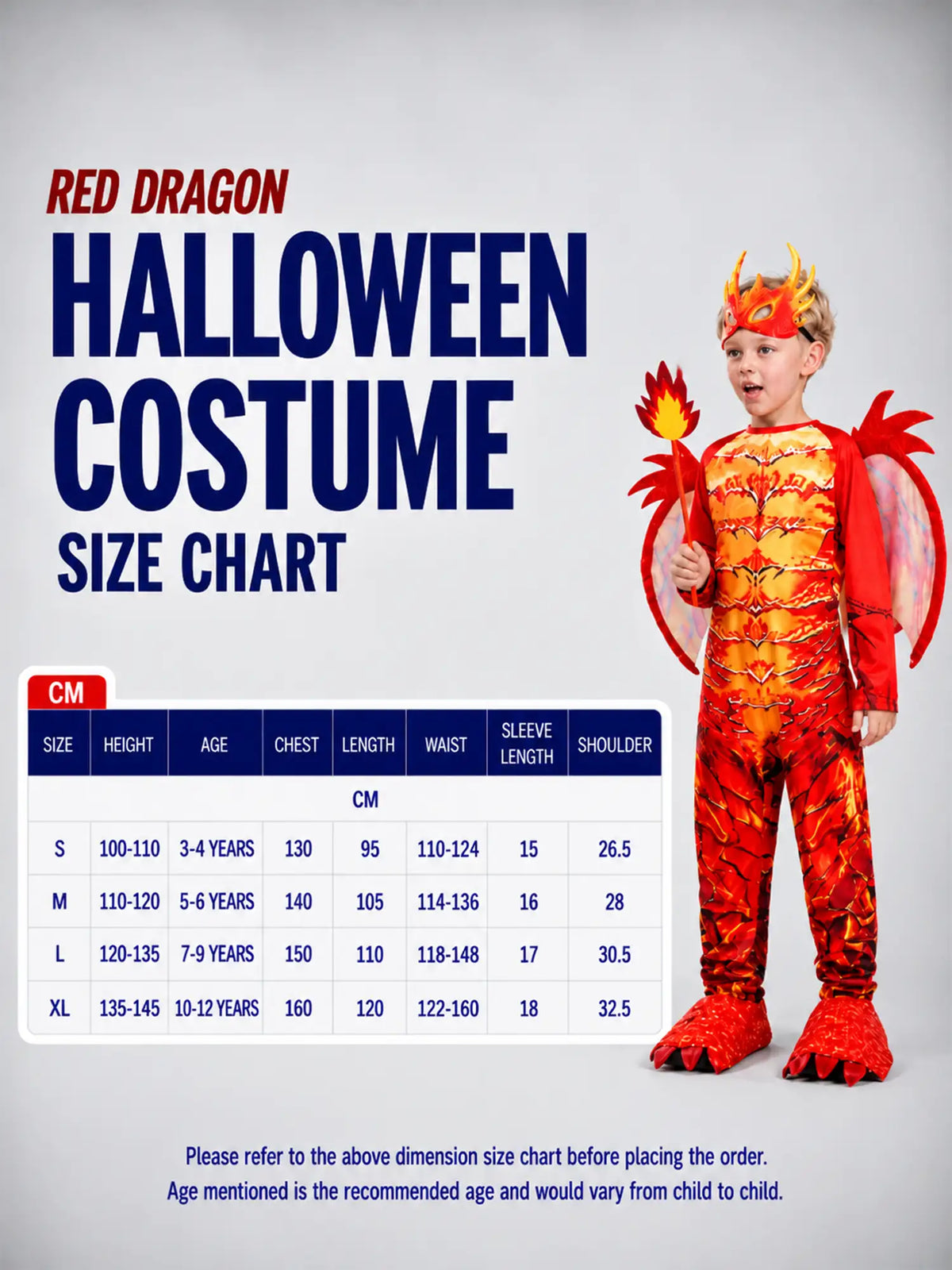 Red Dragon kids' Halloween costume