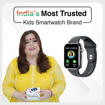 Sekyo Magic Pro Kids Smartwatch with Calling | Live & Accurate GPS Tracking, Video Call, SOS Alert, Route History, Pedometer & Games | 4G/5G SIM Support | Parent App & Habit Coach | Boys & Girls