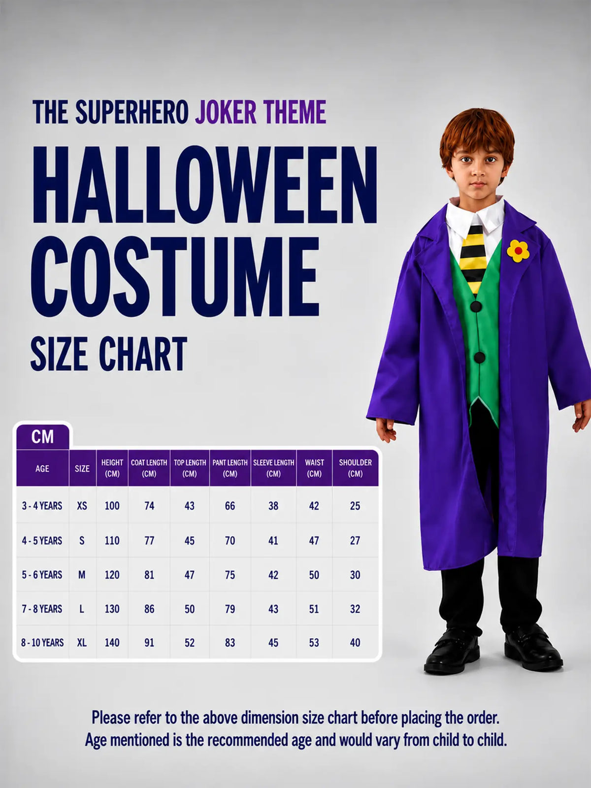 The Superhero Joker Theme kids' Halloween costume
