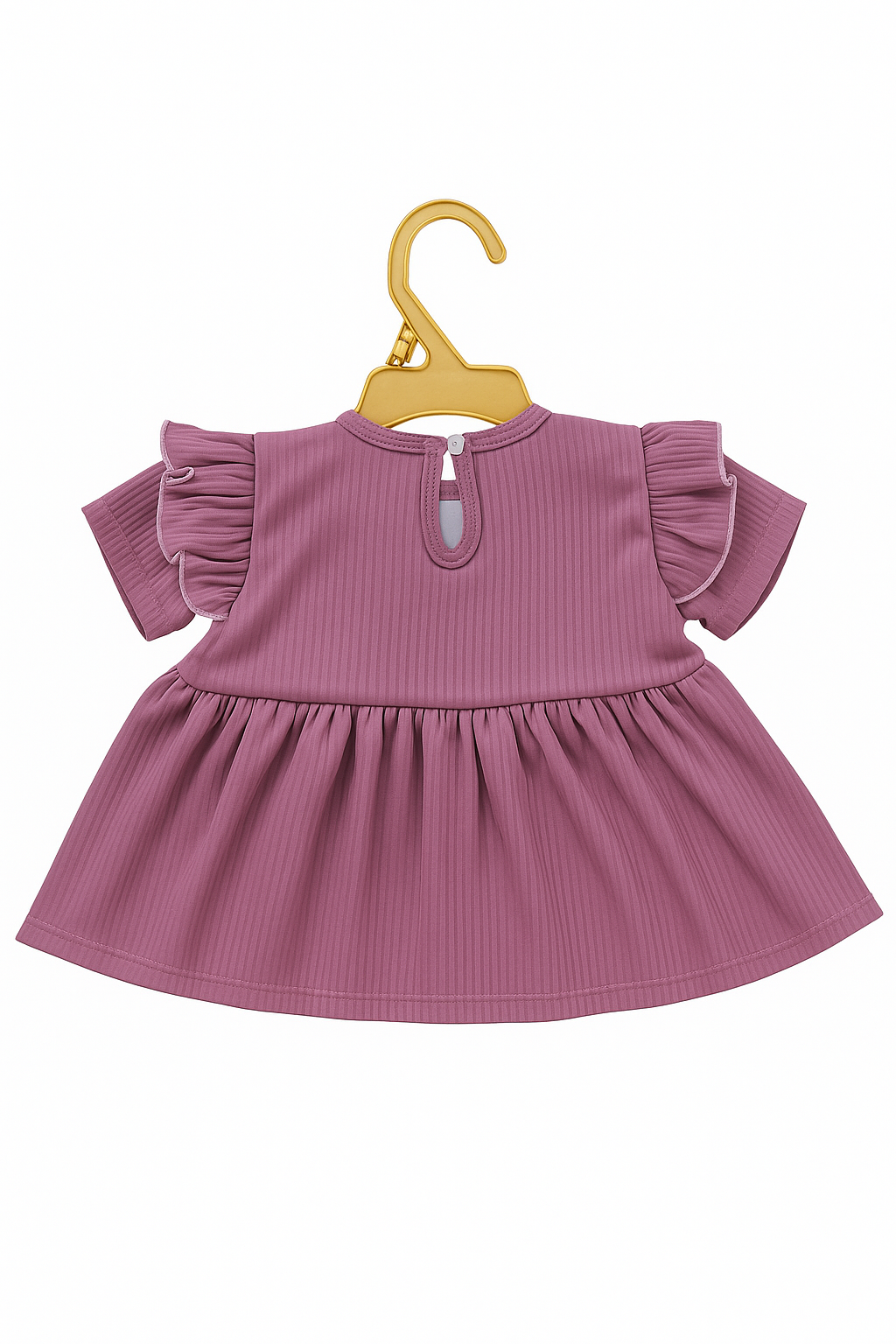 Forest Fawn Organic Rib‑Knit Flutter Top & Shorts Set