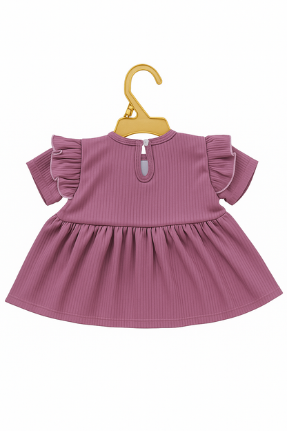 Forest Fawn Organic Rib‑Knit Flutter Top & Shorts Set