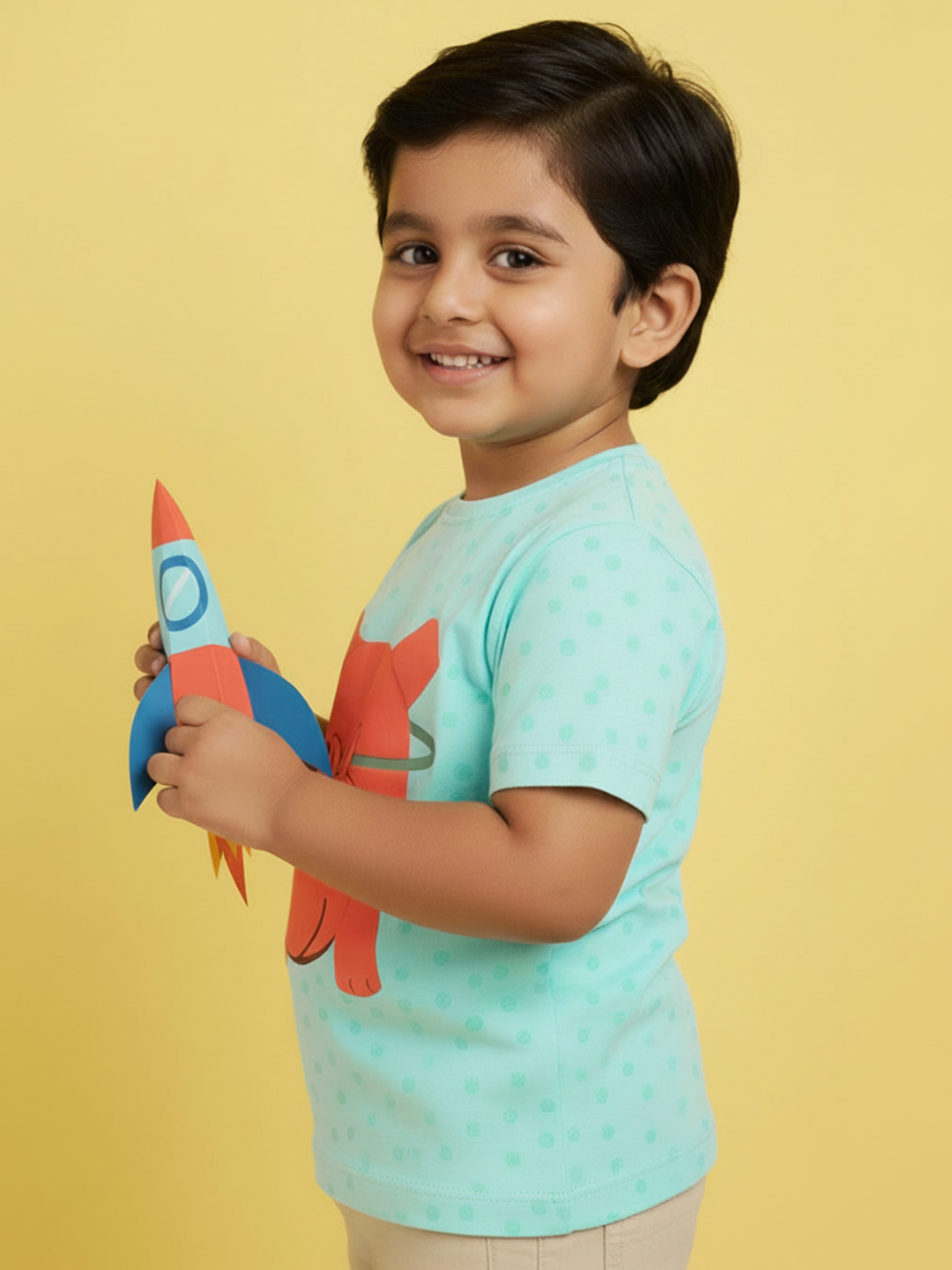 Puffy Peach The Hippo T-shirt in Blue For Boys