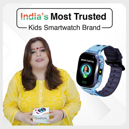 Sekyo S2 Pro Kids Smartwatch with Calling | GPS Location Tracking, SOS Alert, Camera, Safe Zone & Family Chat | 4G/5G SIM Support | App-Controlled | Long Battery Life
