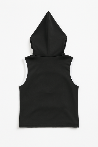 Sleeveless Hooded T-Shirt and Shorts Clothing Set For Girls