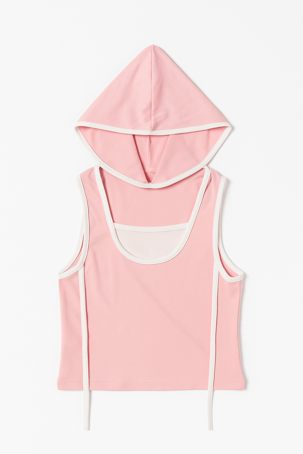 Sleeveless Hooded T-Shirt and Shorts Clothing Set For Girls