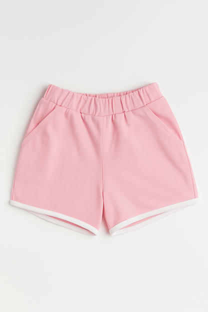 Sleeveless Hooded T-Shirt and Shorts Clothing Set For Girls