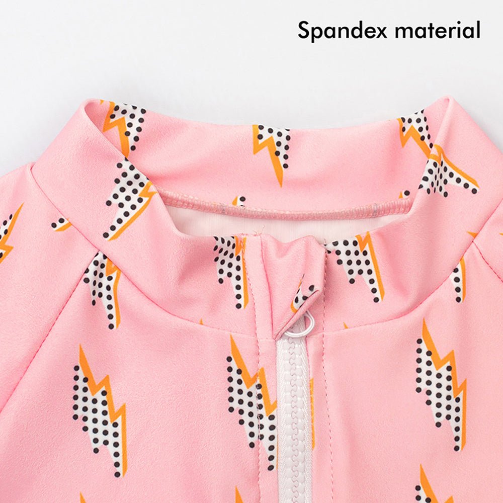 3 pcs Pink ThunderBolt Matching Top,Leggings & Jacket style Swimwear set for Pre teens & Teens - Little Surprise Box3 pcs Pink ThunderBolt Matching Top,Leggings & Jacket style Swimwear set for Pre teens & Teens