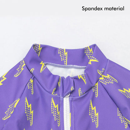 3 pcs Purple ThunderBolt Matching Top,leggings & Jacket style Swimwear set for Pre Teens & Teens - Little Surprise Box3 pcs Purple ThunderBolt Matching Top,leggings & Jacket style Swimwear set for Pre Teens & Teens