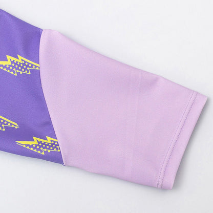 3 pcs Purple ThunderBolt Matching Top,leggings & Jacket style Swimwear set for Pre Teens & Teens - Little Surprise Box3 pcs Purple ThunderBolt Matching Top,leggings & Jacket style Swimwear set for Pre Teens & Teens