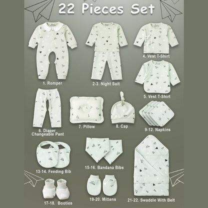 Newborn Baby Boy/Baby Girl 22pcs Gift Box, Mint Green (0 - 12 Months)