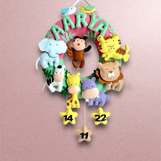 Wild Animals Loop Wall Hanging with DOB for kids
