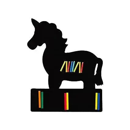 iLearnNGrow Unicorn Black Board – Unicorn Shaped Blackboard With Chalk & Duster for Kids