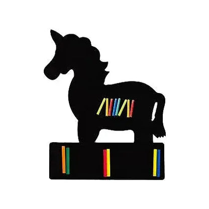 iLearnNGrow Unicorn Black Board – Unicorn Shaped Blackboard With Chalk & Duster for Kids