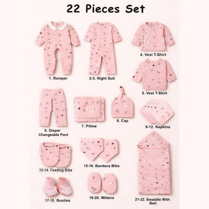 Newborn Baby Boy/Baby Girl 22pcs Gift Box, Peach (0 - 12 Months)