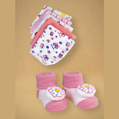16pcs Pink Mermaid Newborn Hamper/Gift Box for Baby Girl, 0-6 months