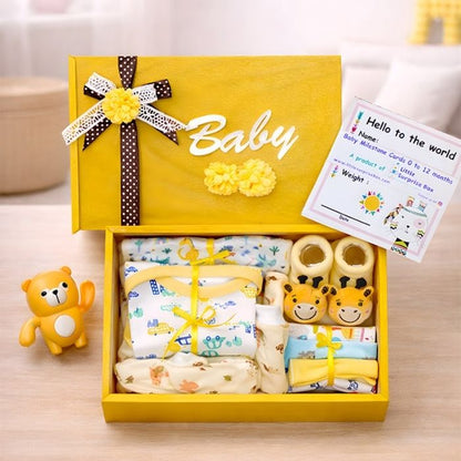 Yellow Sunshine Wooden Baby Shower Box ( Gender Neutral) 0-12 Months