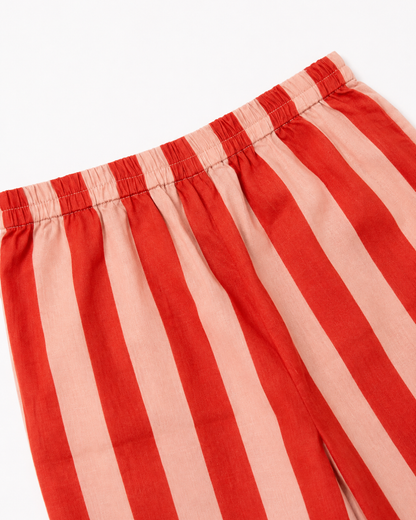 Terracotta Stripe Cotton Night Suit